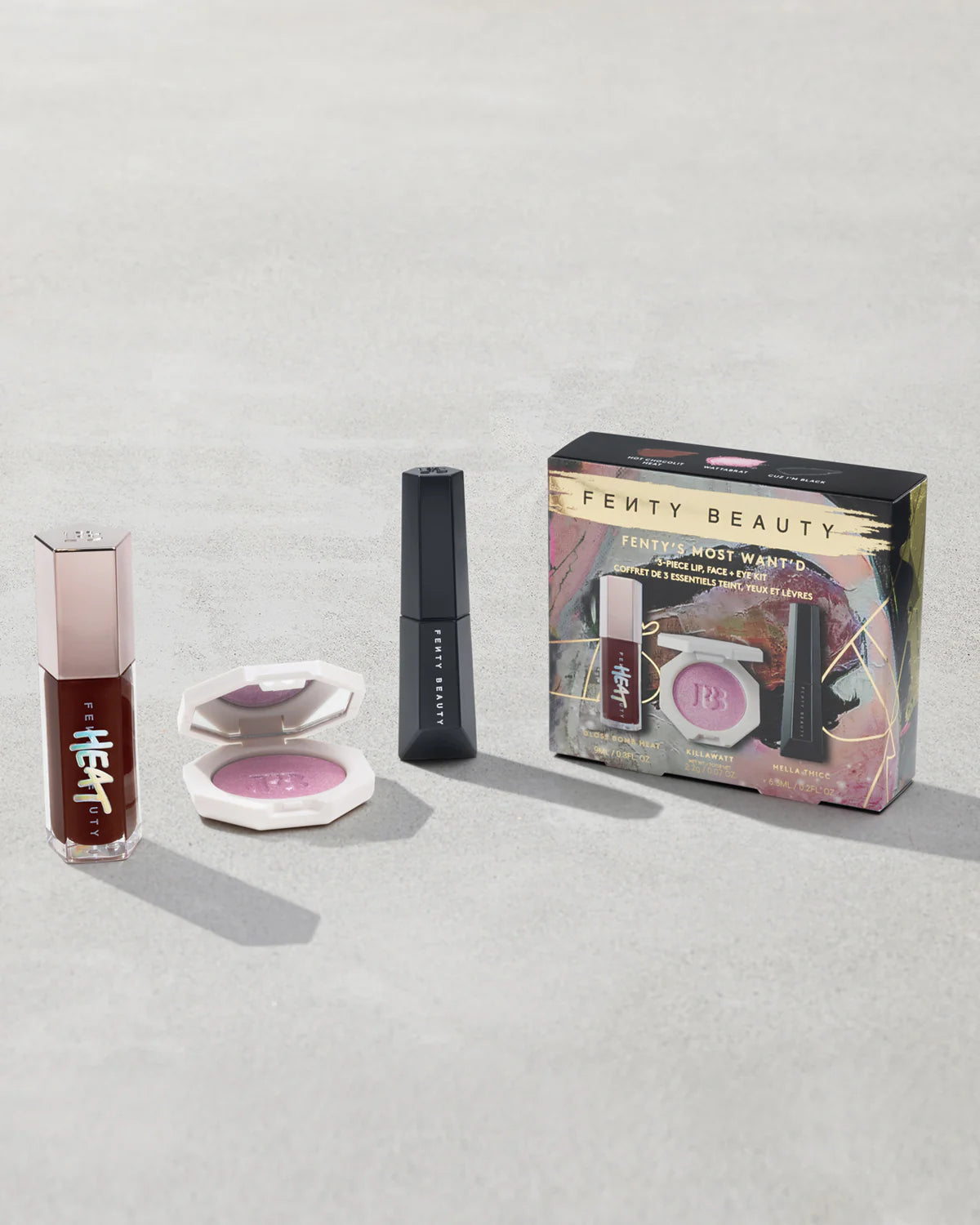 Fenty Beauty Fenty's Most Want'd 3-Piece Lip, Face + Eye Kit