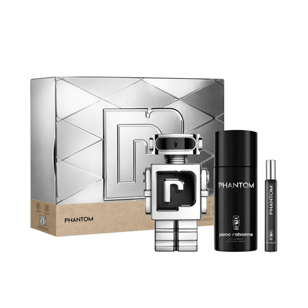 RABANNE Phantom Men Edt 100ml Gift Set + Deo Spray + 10ml